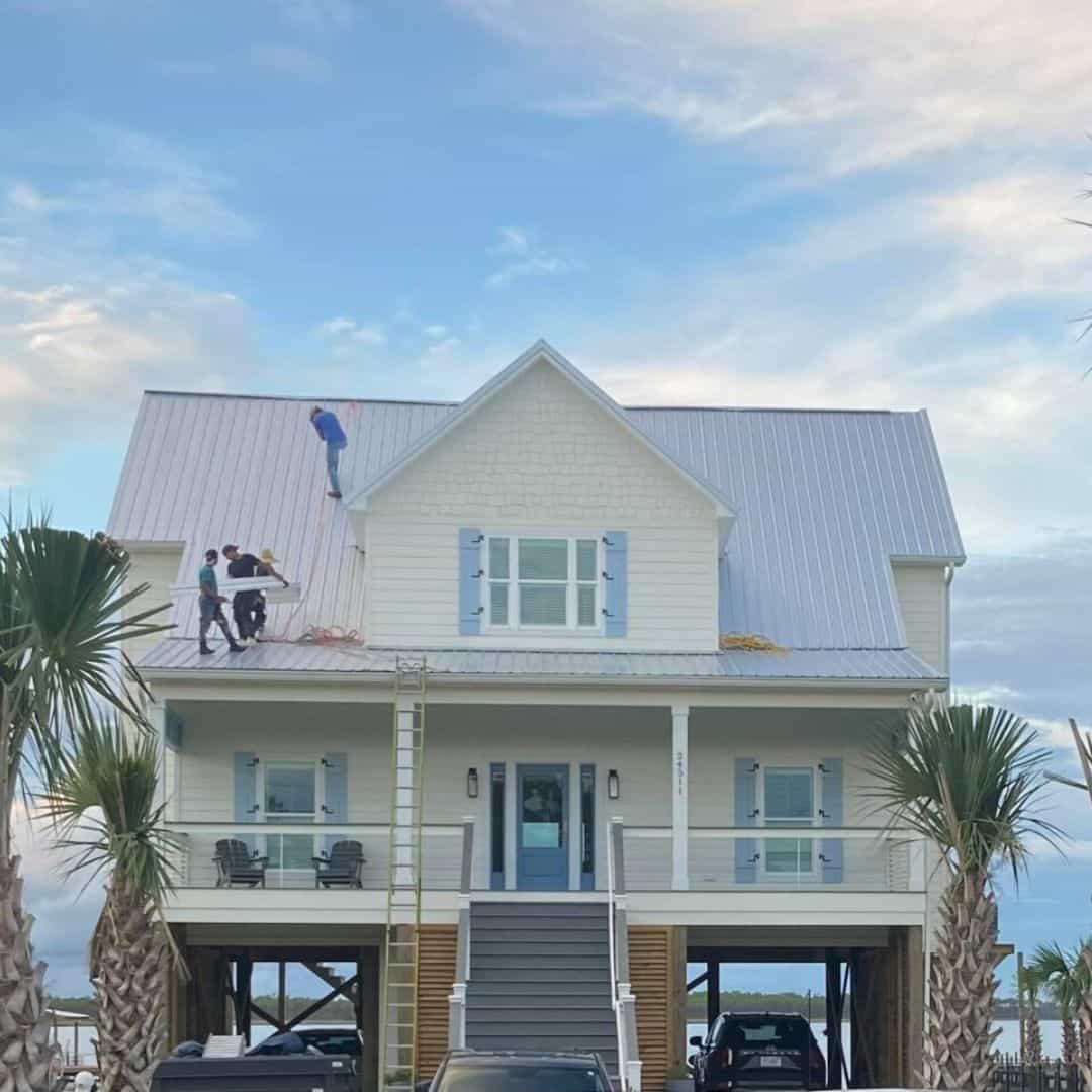 Roof being worked on