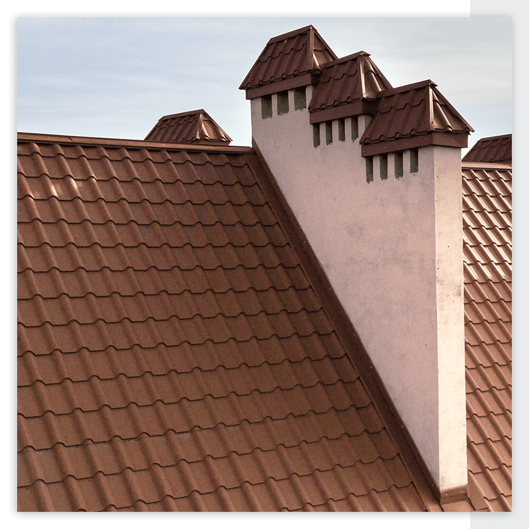 chimney in steep metal roof