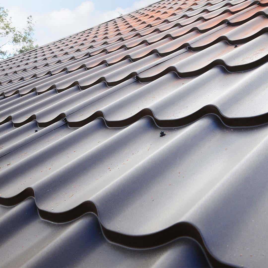 closeup of metal roof