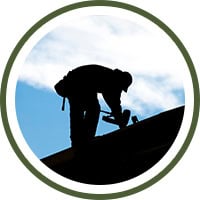 silhouette of roofer